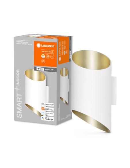 KINKIET SMART WIFI ORBIS WALL CYLINDRO 12W 200X127MM BIAŁY  