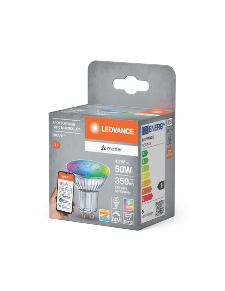 ŻARÓWKA LED SMART MATTER SPOT PAR16 RGBW 4,9W 2700K...6500K 350LM GU10  