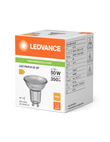 ŻARÓWKA LED P SPOT PAR16 GL 50 36° 3,7W 2700K ciepła biała GU10 350LM 
