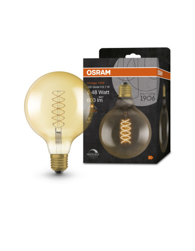 ŻARÓWKA LED 1906 VINTAGE LED GOLD37 GLOB125 DIM 4,8W 2200K 420LM E27 SFIL 