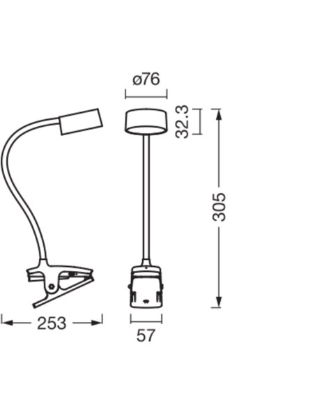 LAMPKA BIURKOWA OFFICE LINE DESK CYLINDER CLIP 4.8W TW DIM WHITE 