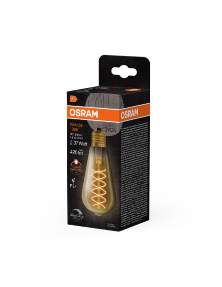 ŻARÓWKA LED 1906 VINTAGE LED EDISON GOLD37 DIM 4,8W/2200K 420LM E27 SFIL 