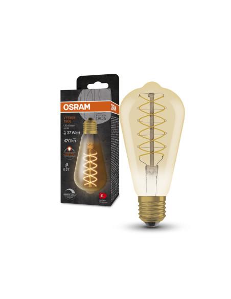 ŻARÓWKA LED 1906 VINTAGE LED EDISON GOLD37 DIM 4,8W/2200K 420LM E27 SFIL 