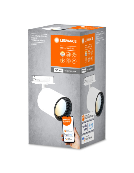 OPRAWA SZYNOWA SMART WIFI TRACKLIGHT SPOT OSAKA 8W TW 3000K..6500K WT 