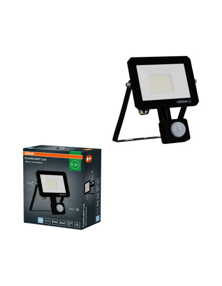 NAŚWIETLACZ FLOOD LED LUX SENSOR 20W 6500K 1800LM BK IP65 3Y 