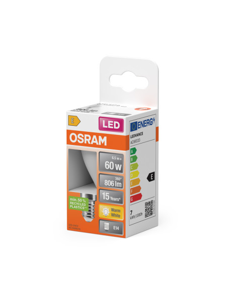 ŻARÓWKA LED STAR CLP60 FR 7W 2700K ciepła biała E14 806LM PLASTIC 