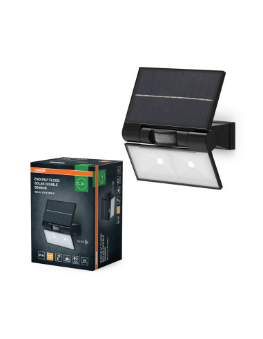 NAŚWIETLACZ ENDURA FLOOD SOLAR DOUBLE SENSOR 2,9W 3000K ciapła biała 380LM DG 