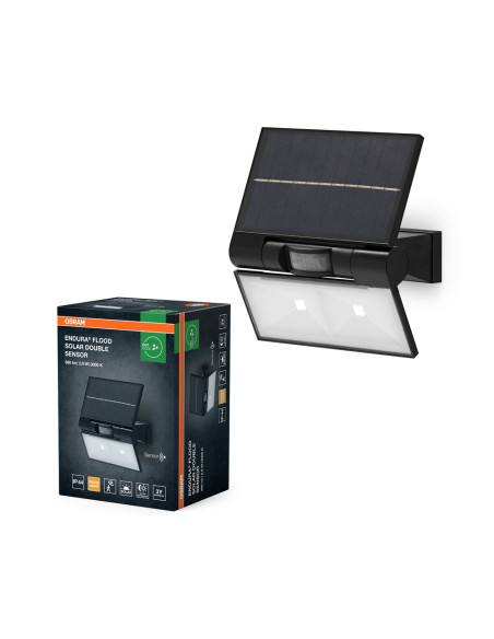NAŚWIETLACZ ENDURA FLOOD SOLAR DOUBLE SENSOR 2,9W 3000K ciapła biała 380LM DG 
