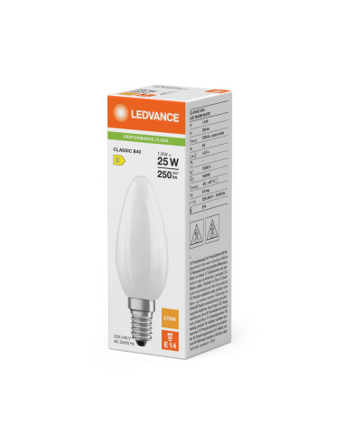ŻARÓWKA LED P CLB25 1,8W 2700K ciepła biała E14 FIL FR 250LM 