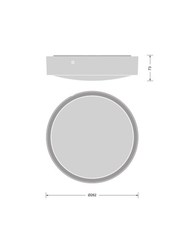 SURFACE BULKHEAD ROUND 250 P 9,5W/8W/6,5W/5,5W 3000K/4000K 128LM/W CPS WH IP65 