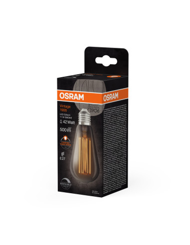 ŻARÓWKA LED 1906 VINTAGE LED EDISON SMOKE42 DIM 11W/818 500LM E27 FIL 