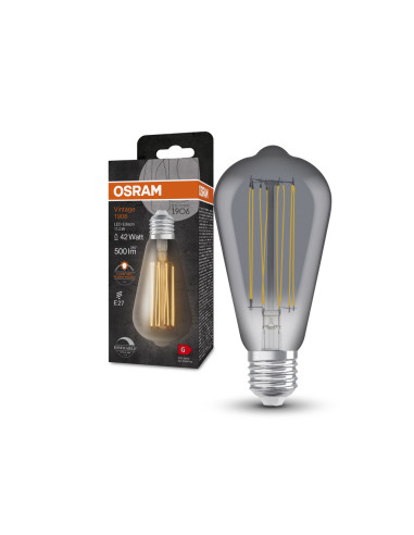 ŻARÓWKA LED 1906 VINTAGE LED EDISON SMOKE42 DIM 11W/818 500LM E27 FIL 