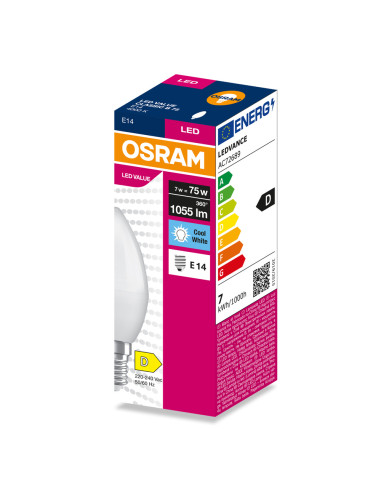 ŻARÓWKA LED VALUE CLB75 7W 4000K neutralna biała 1055LM FR E14 