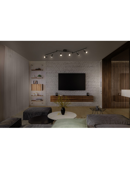 OPRAWA SUFITOWA PUNKTOWA LED SPOT GU10 6X3,4W 2700K ciepła biała DIM 1380LM 230V CZARNA 