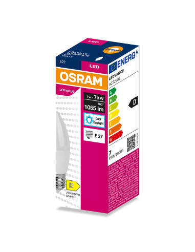ŻARÓWKA LED VALUE CLB75 7W 6500K zimna biała 1055LM FR E27  