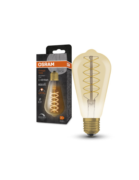 ŻARÓWKA LED 1906 VINTAGE LED EDISON GOLD48 DIM 7W/2200K 600LM E27 SFIL 