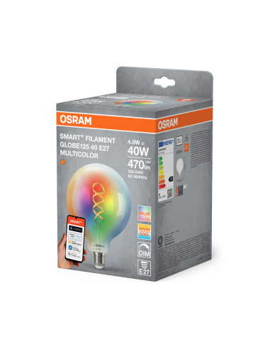 ŻARÓWKA LED SMART+ MATTER G125 40 4.8W 827...865 FIL MULTICOLOR E27 RGBW