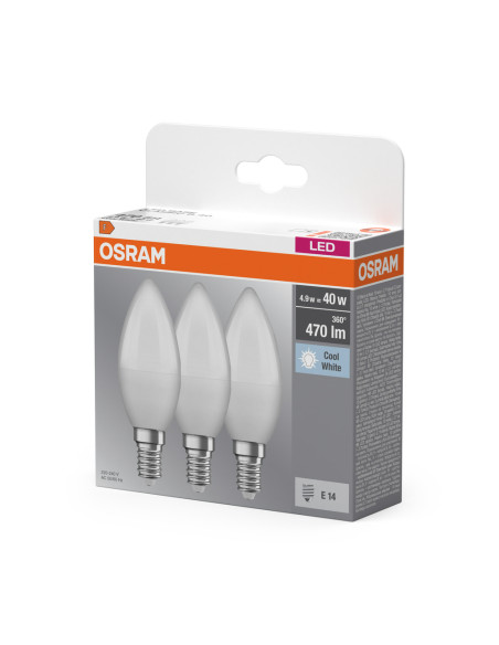  ŻARÓWKA LED  3-PAK LED BASE CLB40 4,9W 4000K neutralna biała E14 FR FS3 