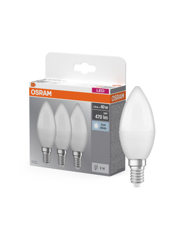  ŻARÓWKA LED  3-PAK LED BASE CLB40 4,9W 4000K neutralna biała E14 FR FS3 