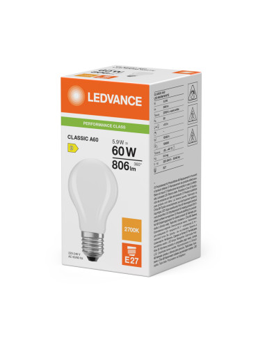 ŻARÓWKA LED P CLA60 5,9W 2700K ciepła biała  E27 FIL FR 806LM 
