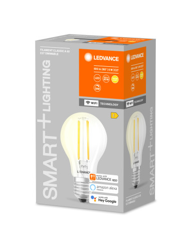 ŻARÓWKA LED 2-PAK SMART+ FILAMENT WIFI A60 DIM 6W 2700K 806LM E27 