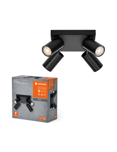 OPRAWA SUFITOWA LED SPOT OCTAGON PLATE DIM 4X3.4W 2700K ciepła biała GU10 BK 