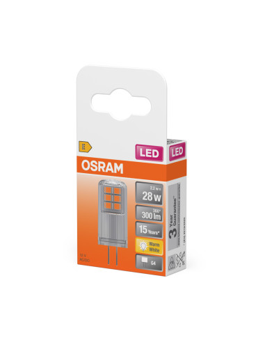 ŻARÓWKA LED PIN28 CL 2,2W 2700K ciepła biała 320° 300LM 12V G4 