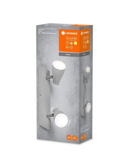 OPRAWA SUFITOWA PUNKTOWA LED SPOT PEAR 2X4.3W 2700K ciepła biała GU10 GREY 