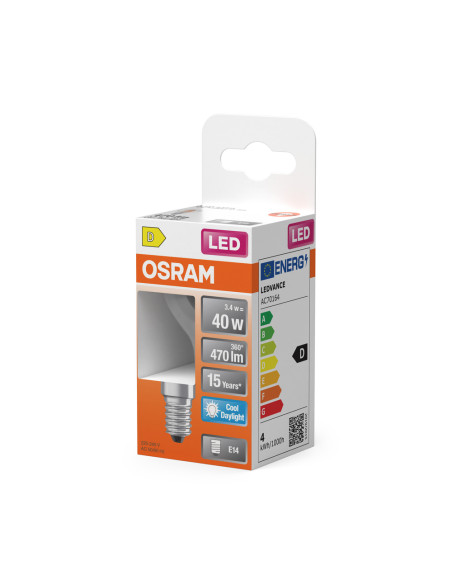 ŻARÓWKA LED STAR RF CLP40 3,4W 6500K zimna biała E14 FIL 470LM 
