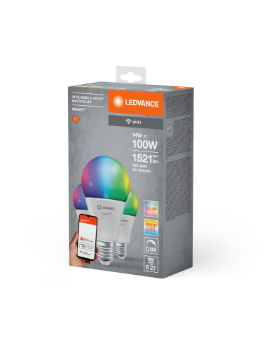 ŻARÓWKA LED 3-PAK SMART+ WIFI A100 RGBW 14W FR E27 