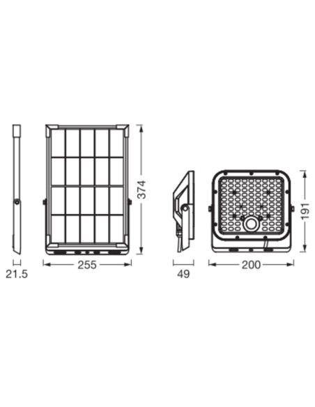 NAŚWIETLACZ ENDURA FLOOD SPLIT SOLAR SENSOR RC 30W 4000K neutralna biała 4500LM BK 