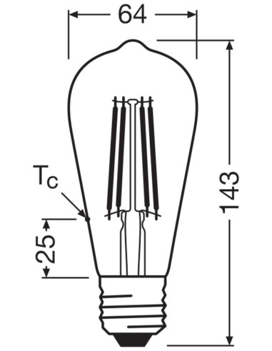 ŻARÓWKA LED 1906 VINTAGE LED EDISON GOLD60 DIM 7,2W 2400K E27 806LM 