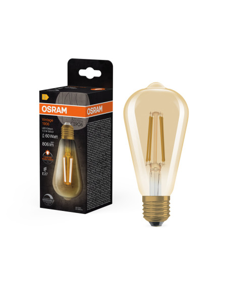 ŻARÓWKA LED 1906 VINTAGE LED EDISON GOLD60 DIM 7,2W 2400K E27 806LM 