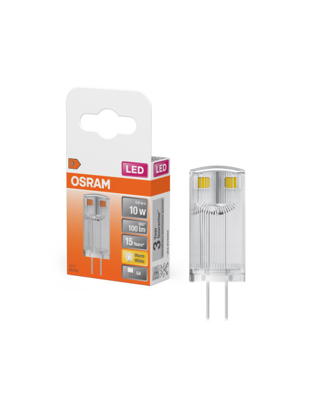ŻARÓWKA LED PIN10 CL 0,9W 2700K ciepła biała 320° 100LM 12V G4 