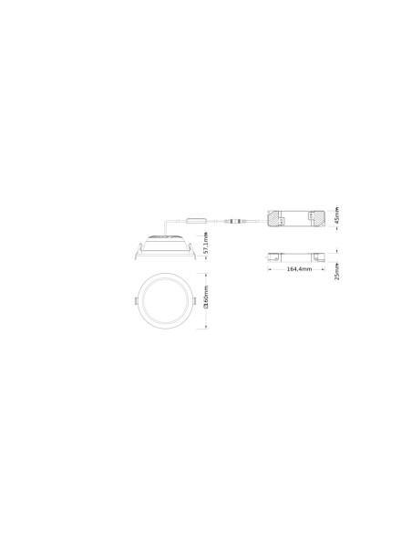 DL COMFORT DALI DN150 18W/15W/12W 3000K/4000K 120LM/W OP WT IP44 RA90 