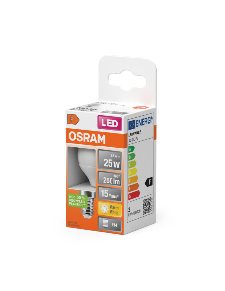 ŻARÓWKA LED STAR CLP25 FR 3,3W 2700K ciepła biała E14 250LM PLASTIC 