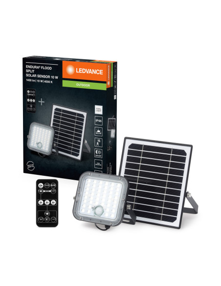 NAŚWIETLACZ ENDURA FLOOD SPLIT SOLAR SENSOR 10W 4000K 1400LM BK 