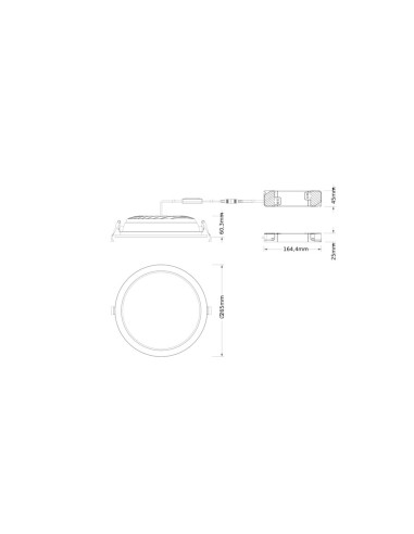 DL COMFORT DALI DN250 42W/36W/30W 3000K/4000K 120LM/W OP WT IP44 RA90 