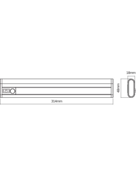 OPRAWA LINIOWA LINEAR LED MOBILE 300 2,9W 6V OPRAWA Z CZUJNIKIEM RUCHU ZASILANA BATERYJNIE WT 