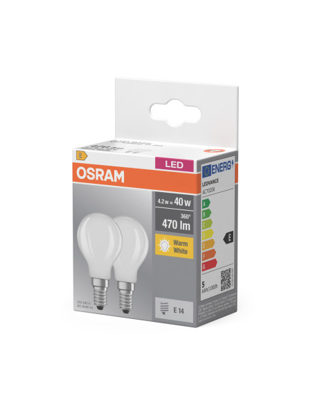  ŻARÓWKA LED  2-PAK LED BASE CLP40 4W 2700K ciepła biała E14 GL FR FS2 