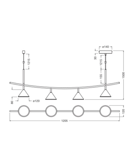 OPRAWA SUFITOWA DECOR FUJI 4XPENDANT LINEAR 16W 930 1320LM BK 5Y 
