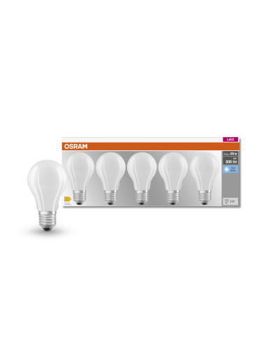  ŻARÓWKA LED  5-PAK LED BASE CLA60 6.5W 4000K neutralna biała E27 GL FR FS5 