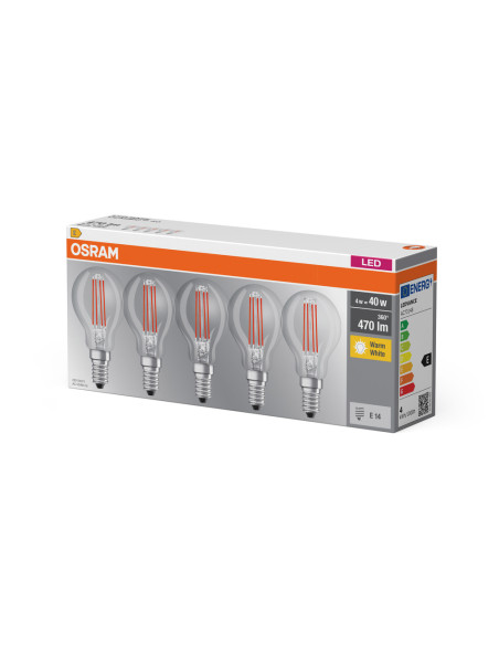  ŻARÓWKA LED  5-PAK LED BASE CLP40 4W 2700K ciepła biała E14 FIL  