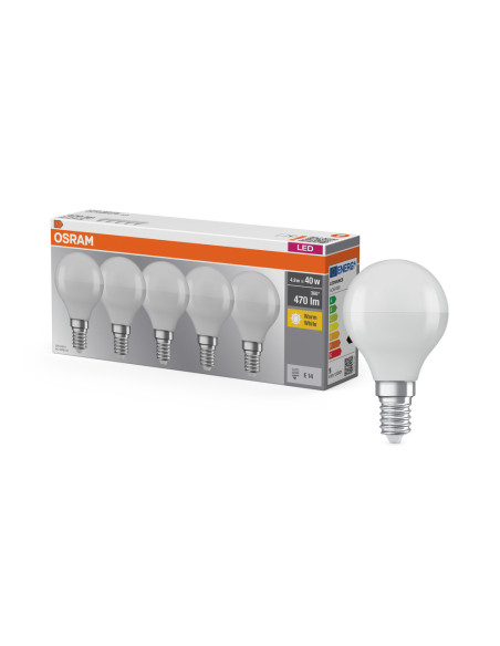  ŻARÓWKA LED  5-PAK LED BASE CLP40 4,9W 2700K ciepła biała E14 FR FS5 