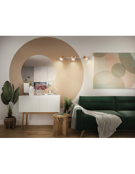 OPRAWA SUFITOWA LED DECOR SPOT CORK DIM 3X3.4W 2700K ciepła biała GU10 WH 