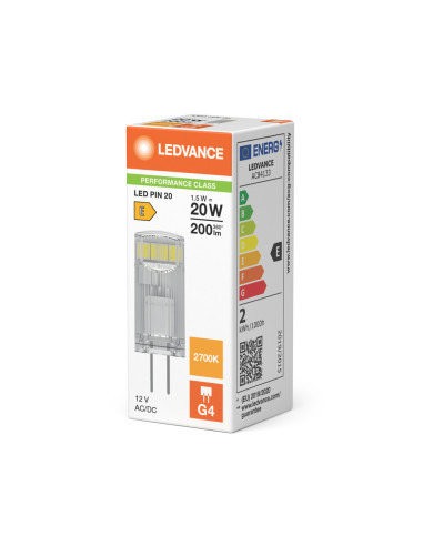 ŻARÓWKA LED P SPECIAL LED PIN20 CL 1,5W 2700K ciepła biała G4 12V 200LM 