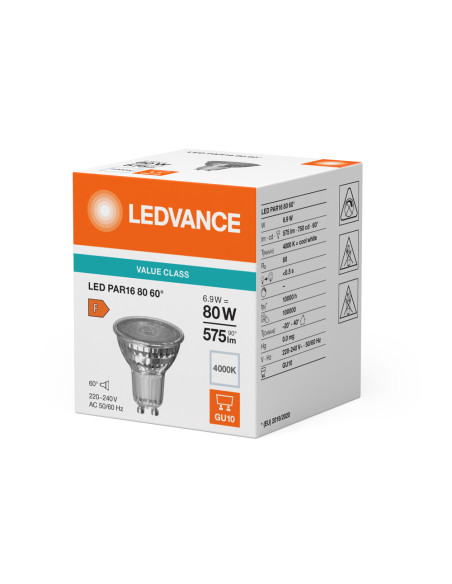 ŻARÓWKA LED VALUE CLASS SPOT PAR16 GL 80 60° 6,9W 4000K neutralna biała GU10 575LM 
