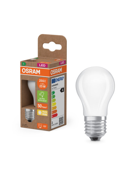 ŻARÓWKA LED ENERGY CLASS CLP25 1,2W 2700K ciepła biała E27 255LM GL FR EE  KLASA A 