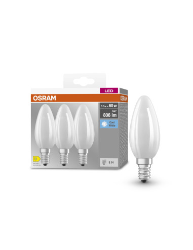  ŻARÓWKA LED  3-PAK LED BASE CLB60 5.5W 4000K neutralna biała E14 GL FR  FS3 