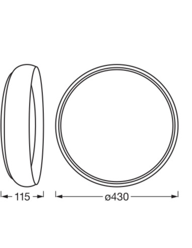 PLAFON LED ORBIS LIVIA 430MM 24W 3000K ciepła biała CLICK DIM GRAY AND WOOD DECOR 